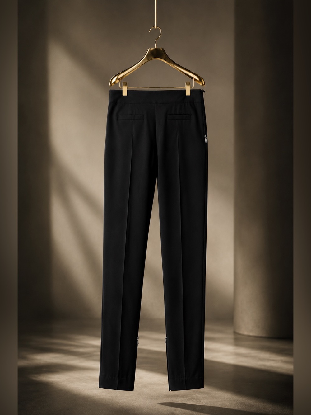 Bogner Black Slim Straight Leg Pants Signature B Zippers Size EU 42 / US 12 XL - Picture 5 of 14